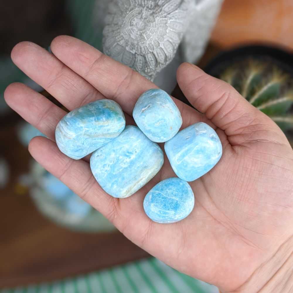 Blue Aragonite Tumbles - Zen Collection