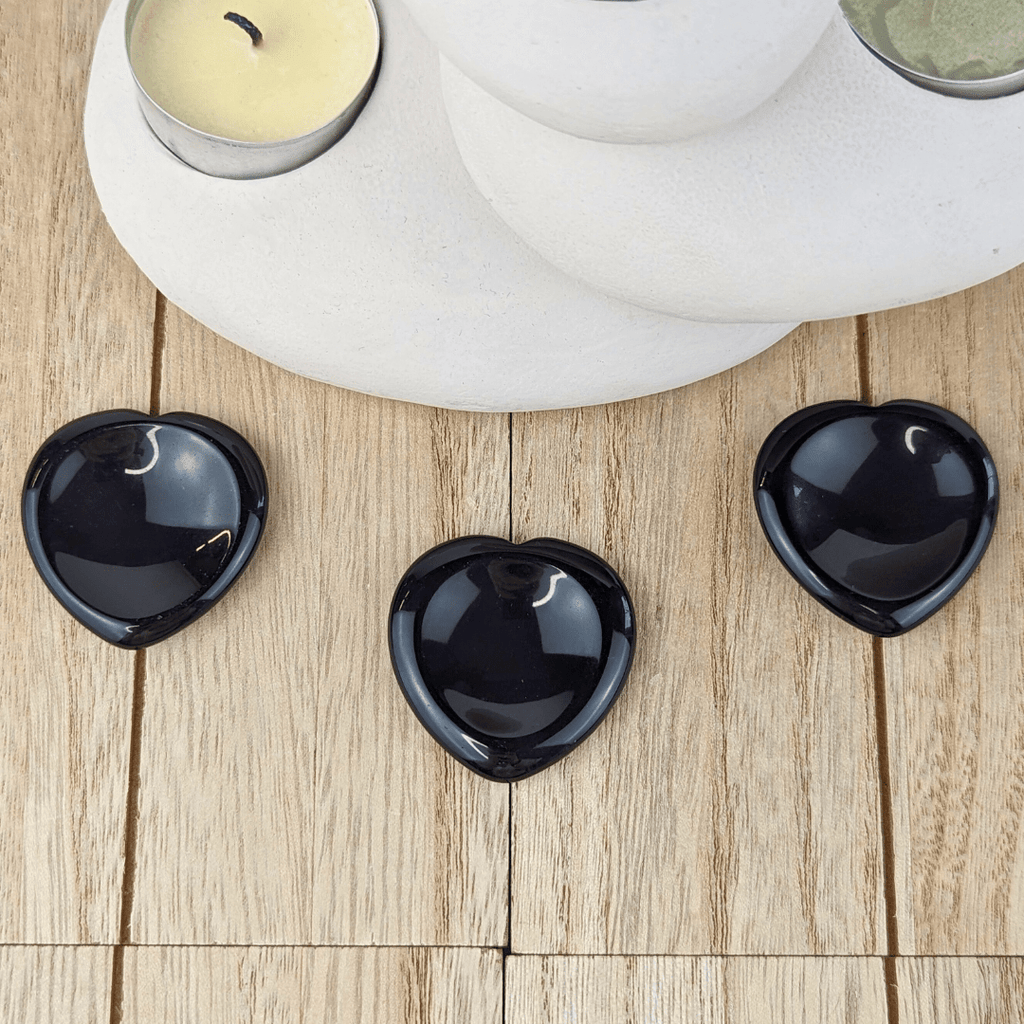 Black Obsidian Heart Worry Stone - Zen Collection