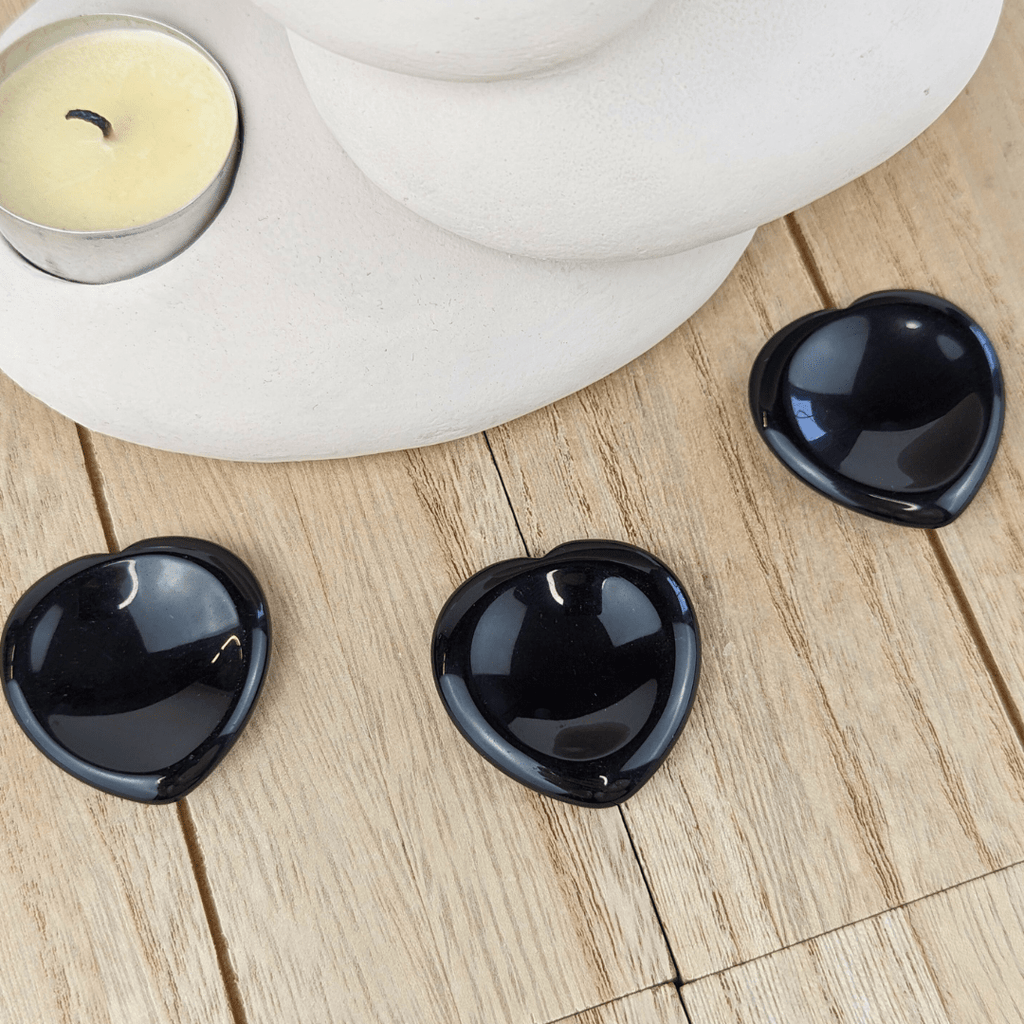 Black Obsidian Heart Worry Stone - Zen Collection