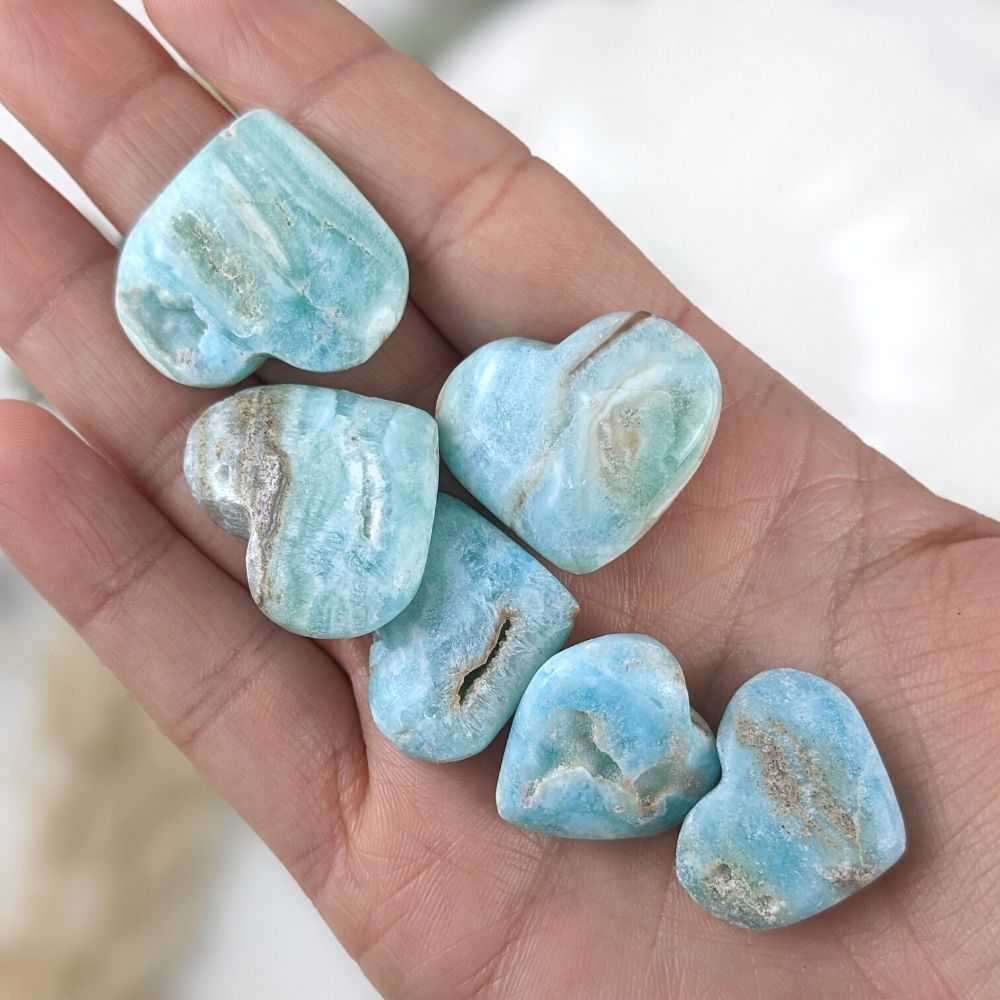 Blue Aragonite Hearts - Zen Collection