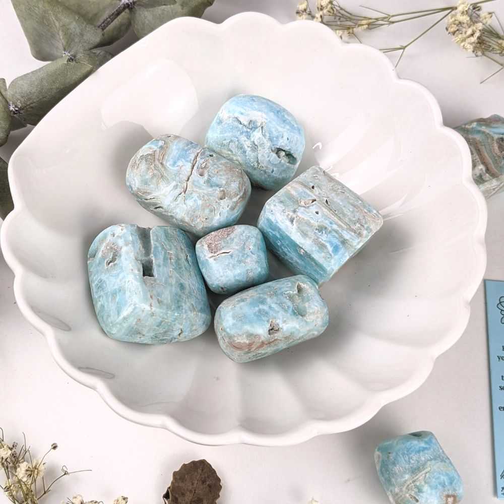 Blue Aragonite Tumbles - Zen Collection