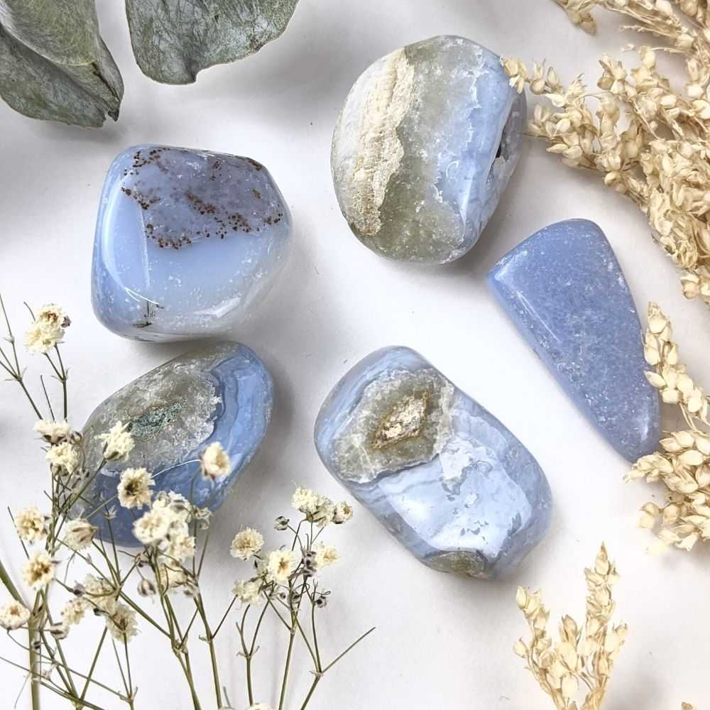 Blue Lace Agate Tumbles - Zen Collection