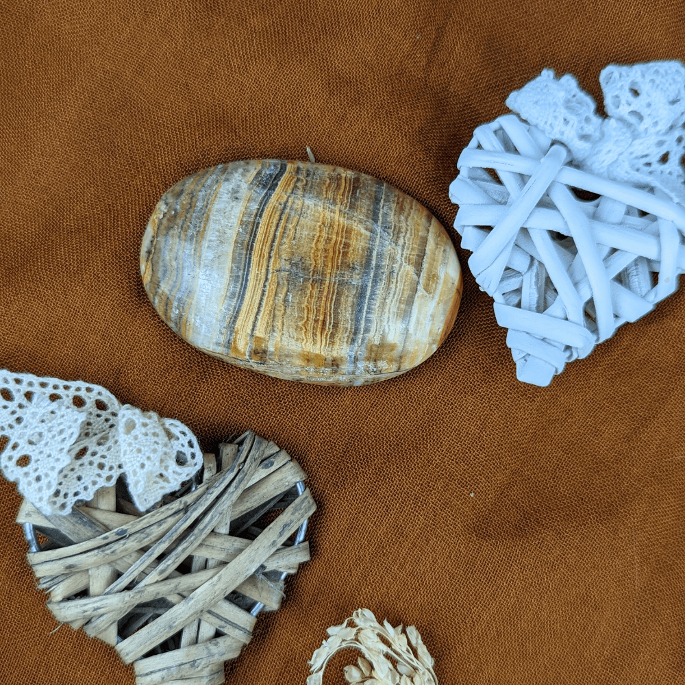 Bumblebee Calcite Palm Stone: Comfort at Your Fingertips - Zen Collection