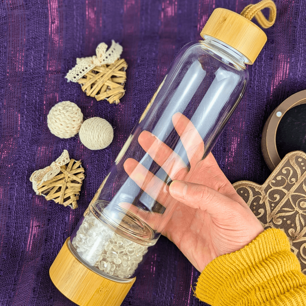 Clear Quartz Crystal Water Bottle - Zen Collection