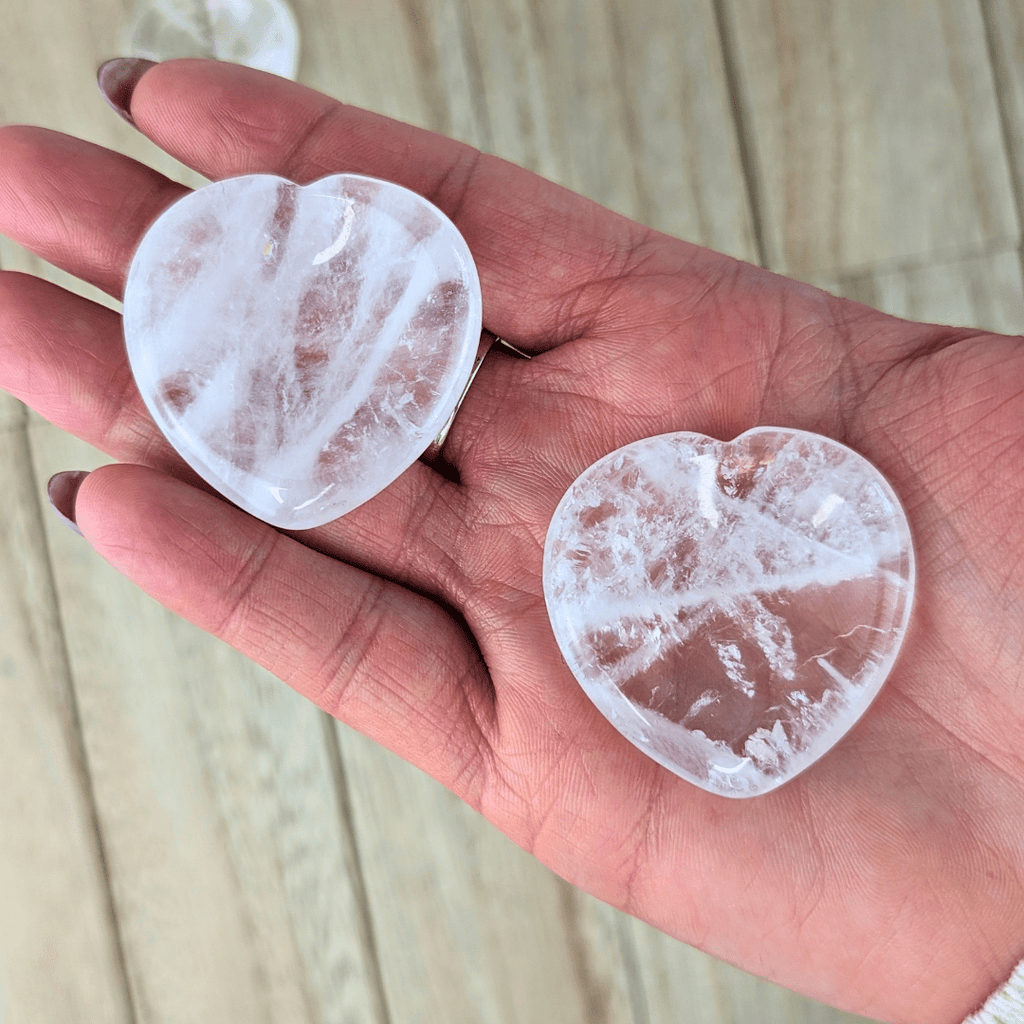 Clear Quartz Heart Worry Stones - Zen Collection