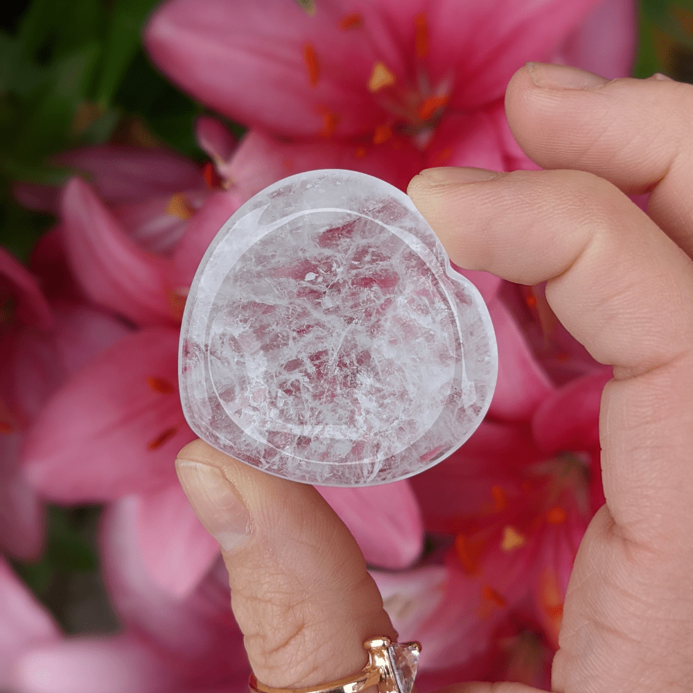 Clear Quartz Heart Worry Stones - Zen Collection