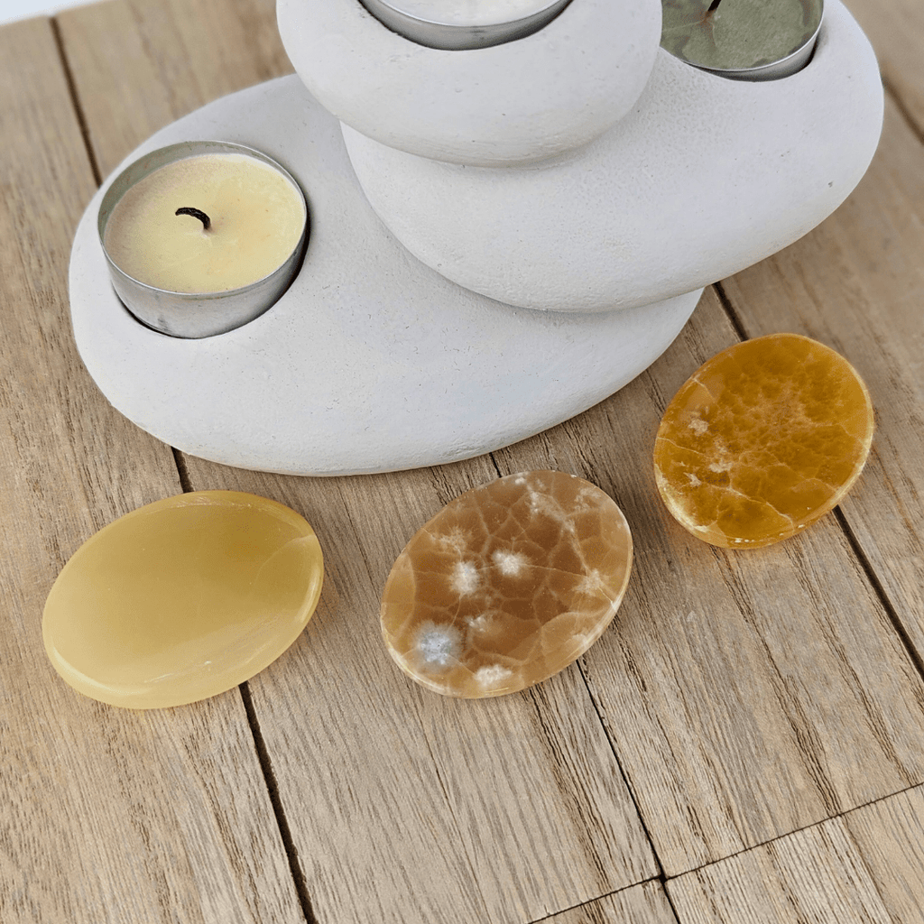 Honey Calcite Worry Stones - Zen Collection