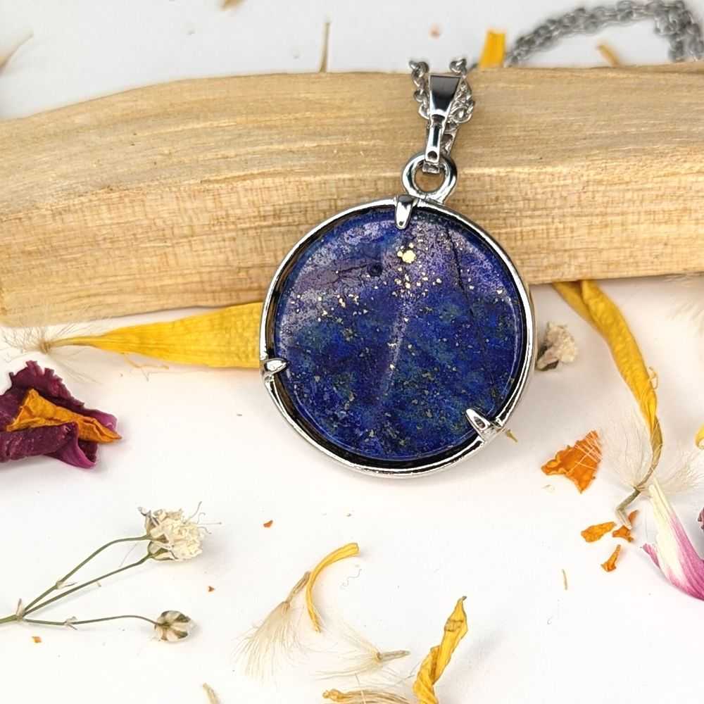 Lapis Sun and Moon Necklace - Zen Collection