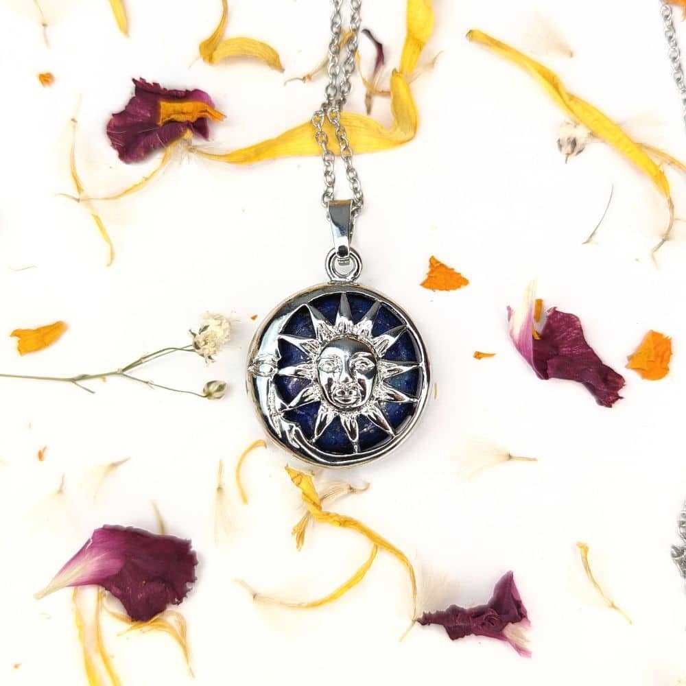 Lapis Sun and Moon Necklace - Zen Collection