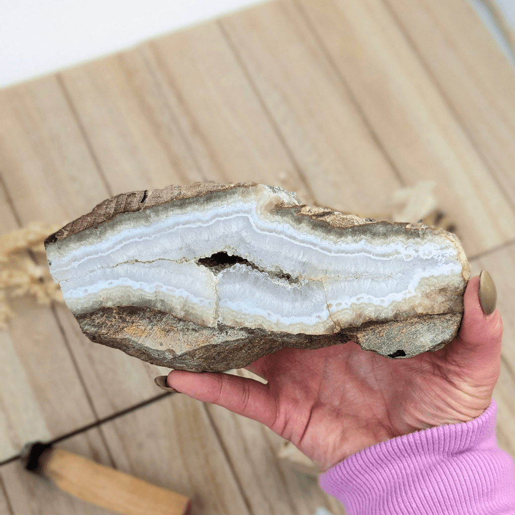 Large Raw Blue Lace Agate - Zen Collection