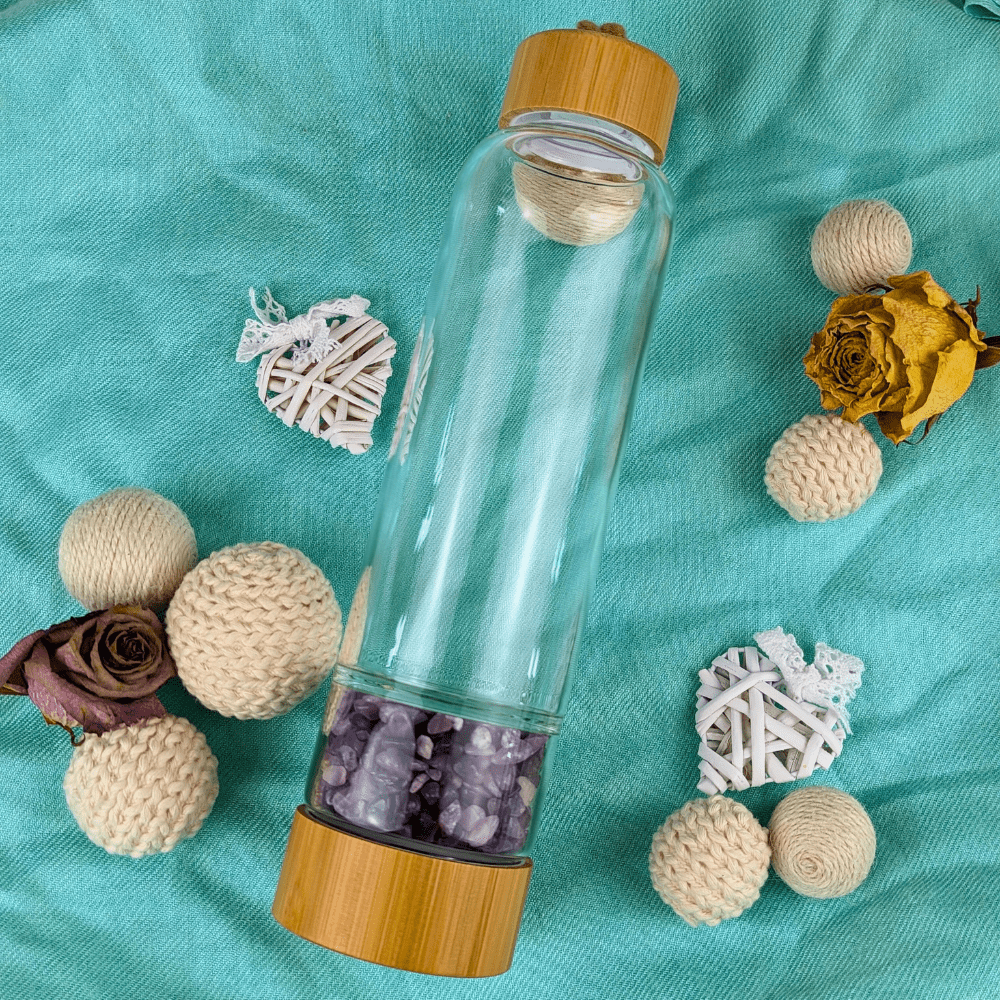Lepidolite Crystal Water Bottle - Zen Collection