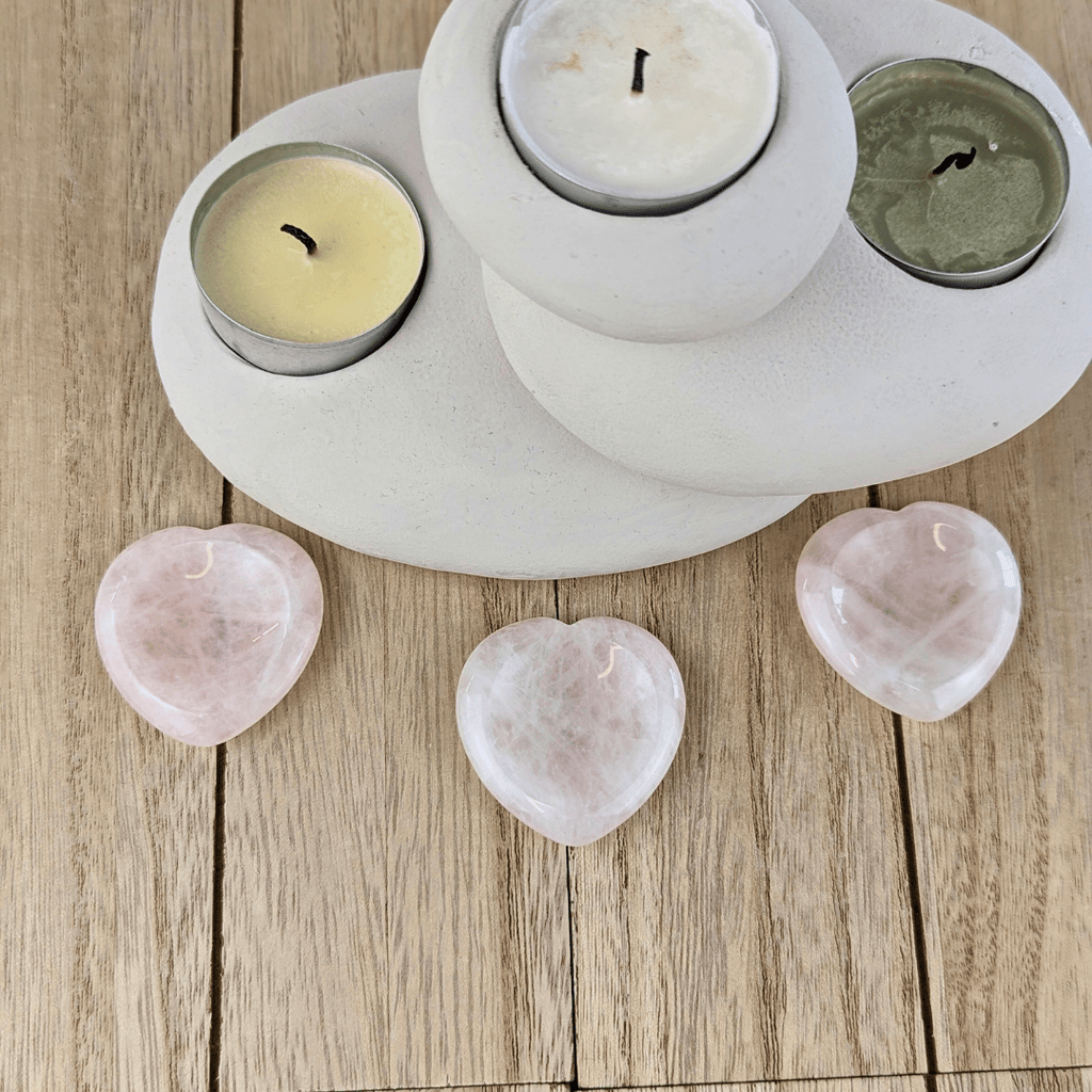 Rose Quartz Heart Worry Stones - Zen Collection