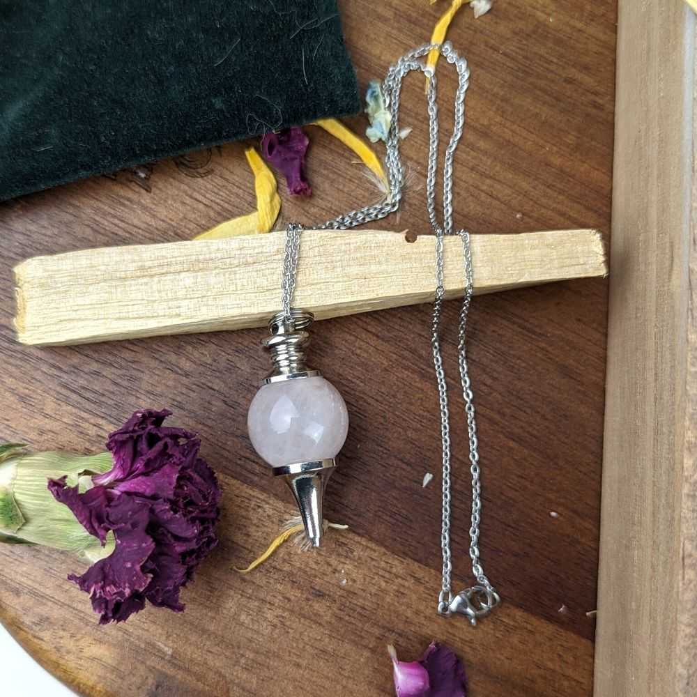 Rose Quartz Pendulum Necklace - Zen Collection