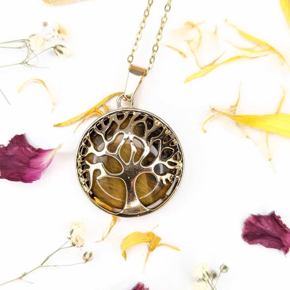 Tigers Eye Tree of Life Necklace - Zen Collection