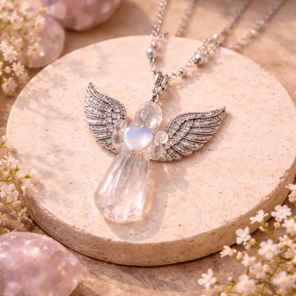 Shop in-store or online now for angel crystal necklaces with Zen Collection Metaphysical Store 