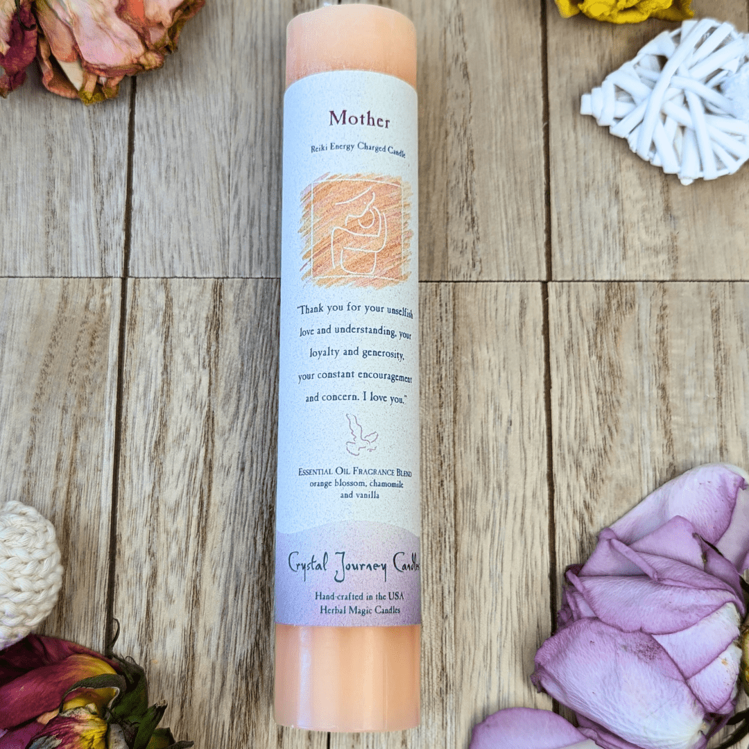 Childbirth ritual candle infused with protective herbs