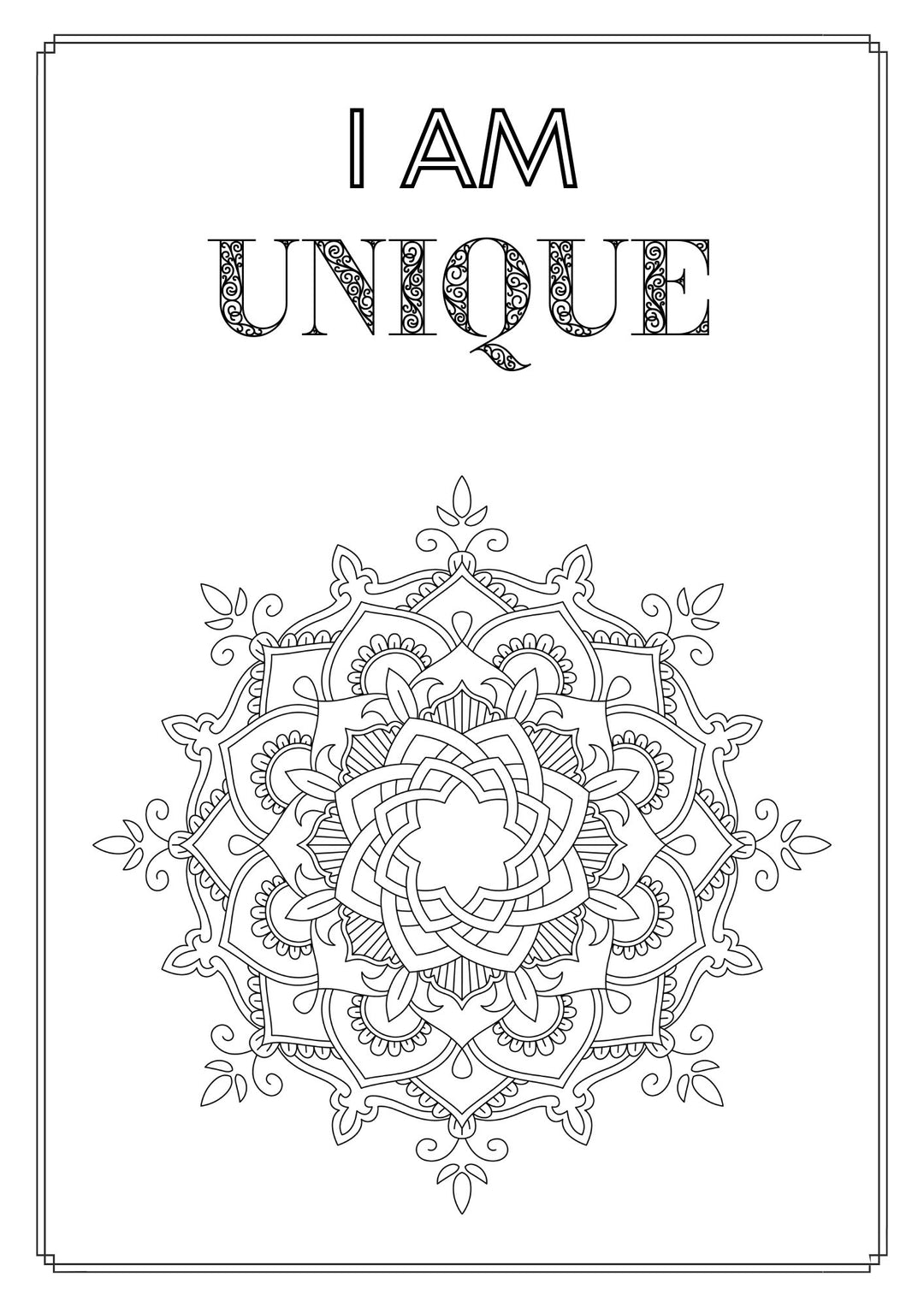 Mandala and Affirmations Adult Coloring Book available for instant download at Zen Collection