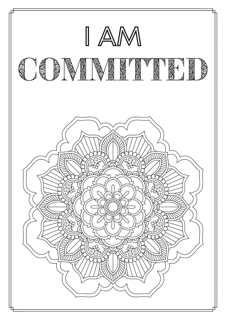 Mandala and Affirmations Adult Coloring Book available for instant download at Zen Collection