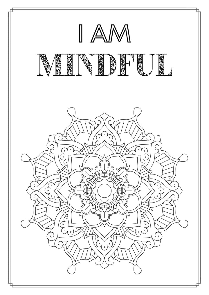 Mandala and Affirmations Adult Coloring Book available for instant download at Zen Collection