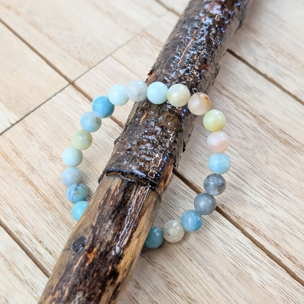 Amazonite Crystal Bracelets are perfect for those looking to improve communication within relationships and feel confident in their self image 