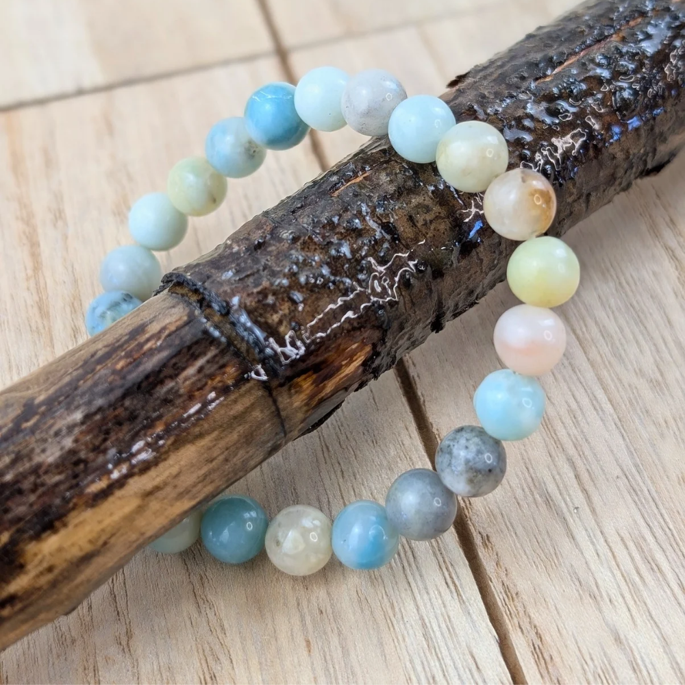 Amazonite Crystal Bracelets are perfect for those looking to improve communication within relationships and feel confident in their self image 