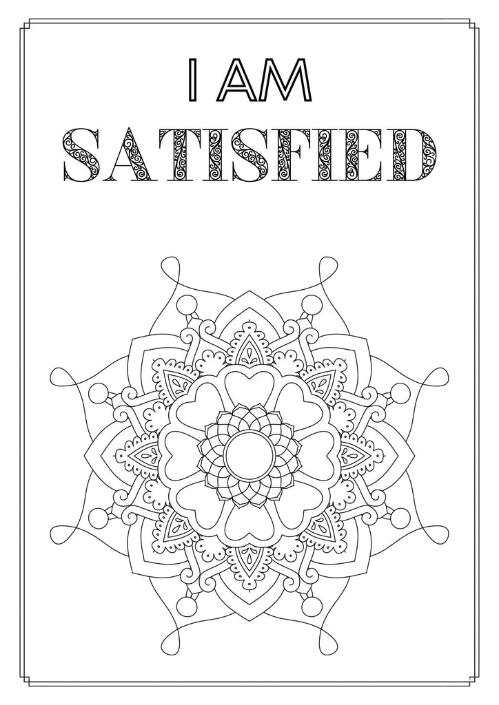 Mandala and Affirmations Adult Coloring Book available for instant download at Zen Collection