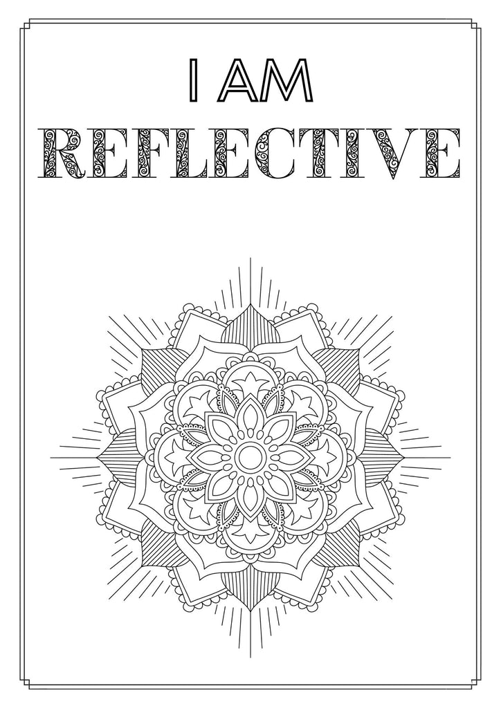 Mandala and Affirmations Adult Coloring Book available for instant download at Zen Collection