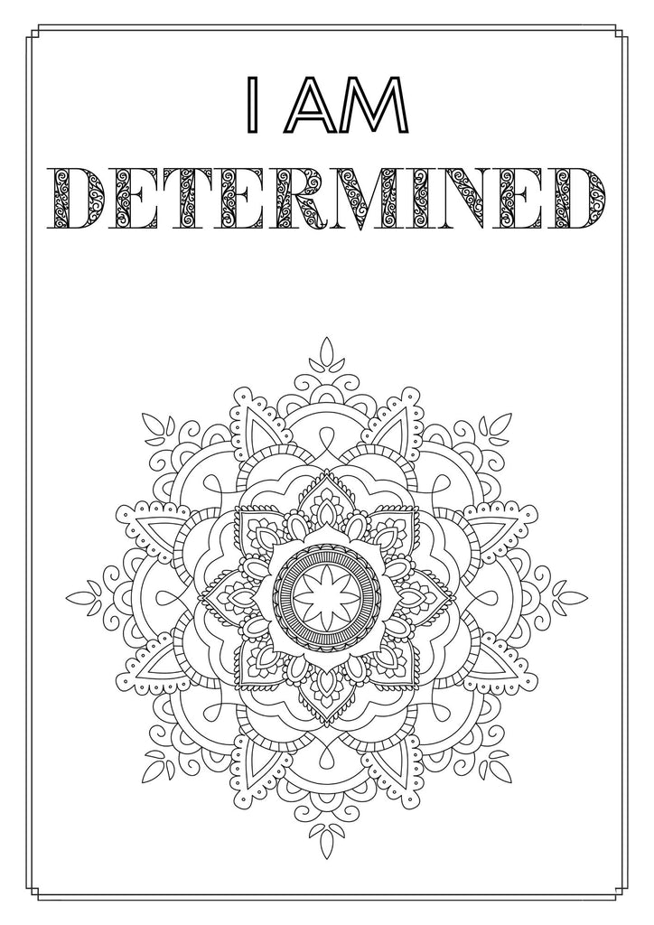 Mandala and Affirmations Adult Coloring Book available for instant download at Zen Collection