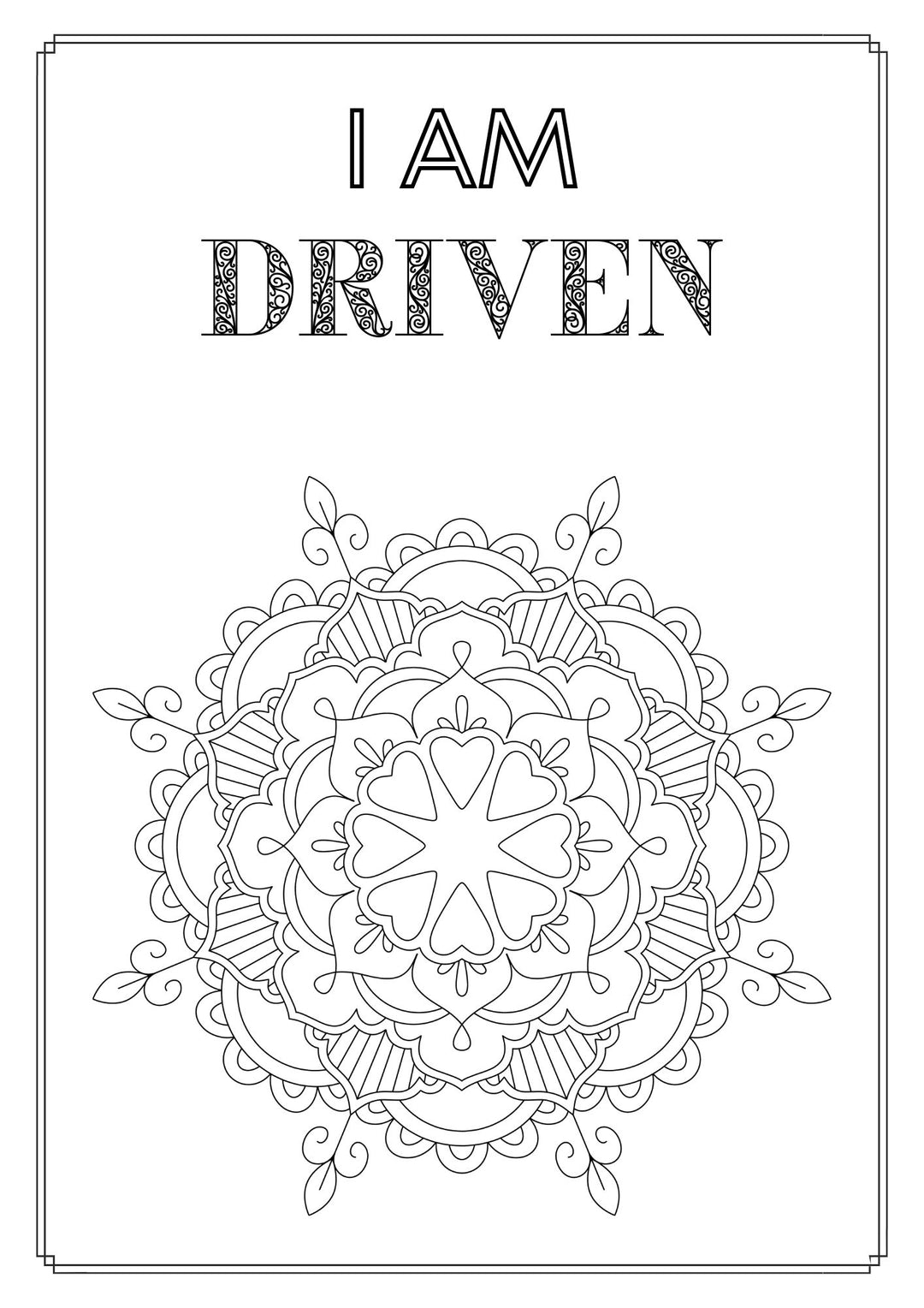 Mandala and Affirmations Adult Coloring Book available for instant download at Zen Collection