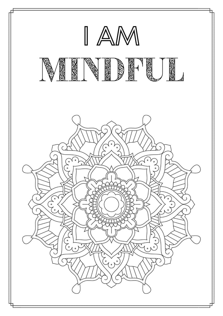 Mandala and Affirmations Adult Coloring Book available for instant download at Zen Collection