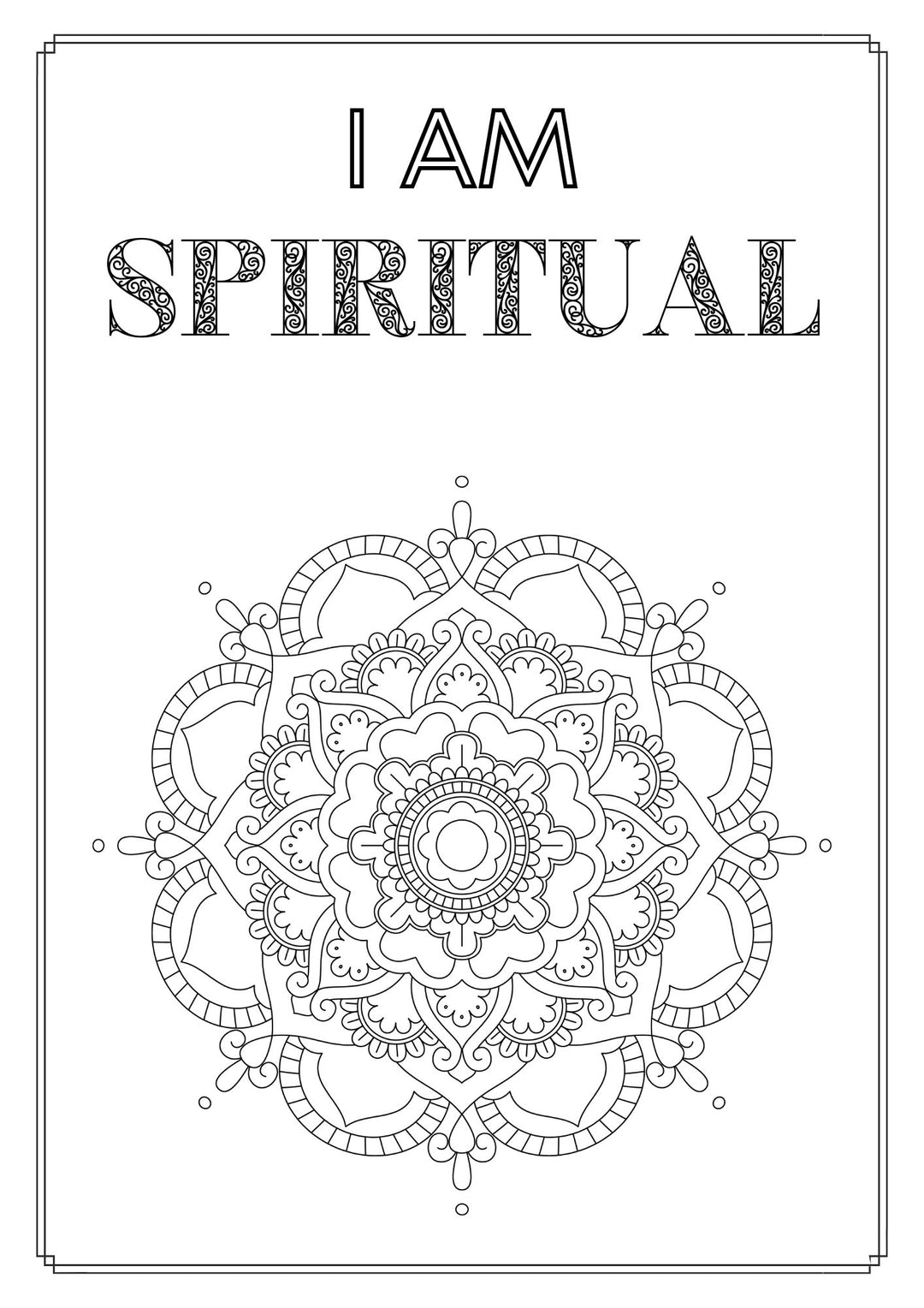 Mandala and Affirmations Adult Coloring Book available for instant download at Zen Collection