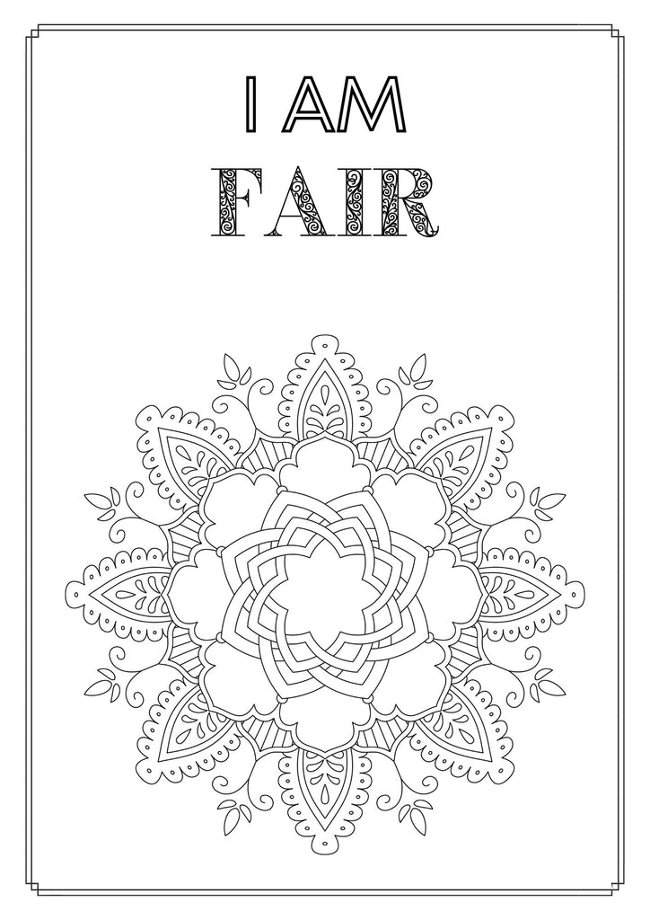 Mandala and Affirmations Adult Coloring Book available for instant download at Zen Collection