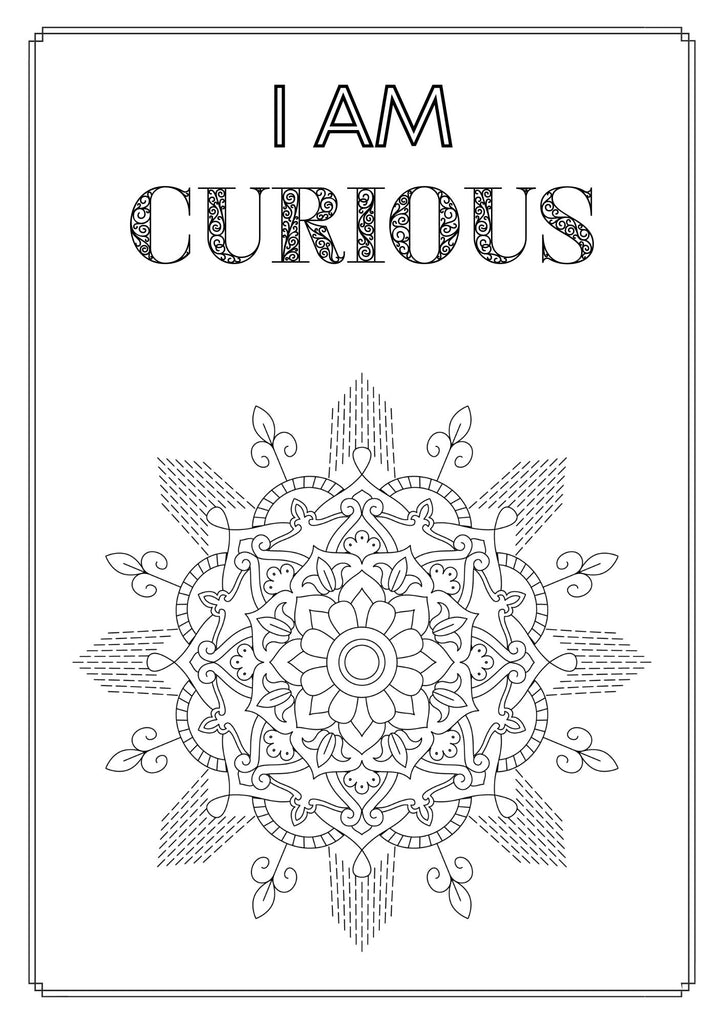 Mandala and Affirmations Adult Coloring Book available for instant download at Zen Collection