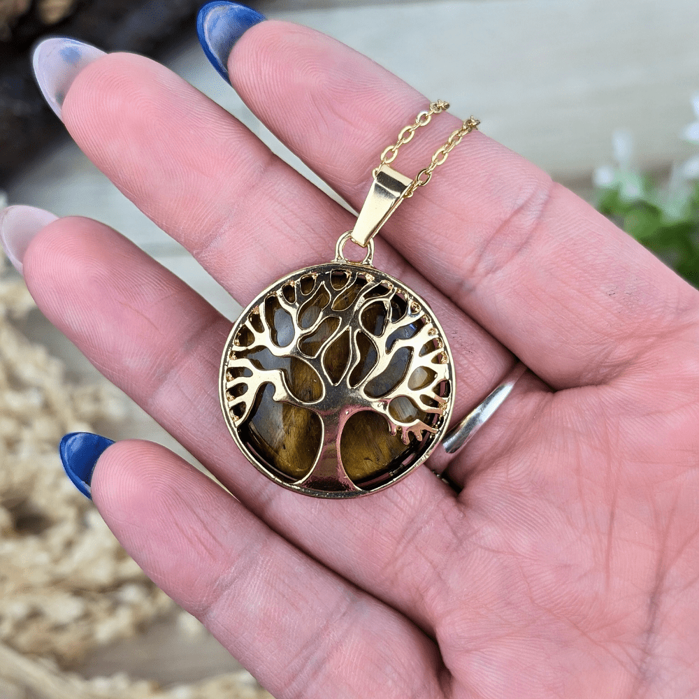 Tigers Eye Tree of Life Necklace