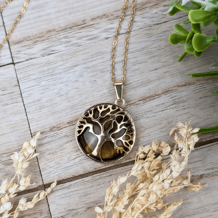 Tigers Eye Tree of Life Necklace