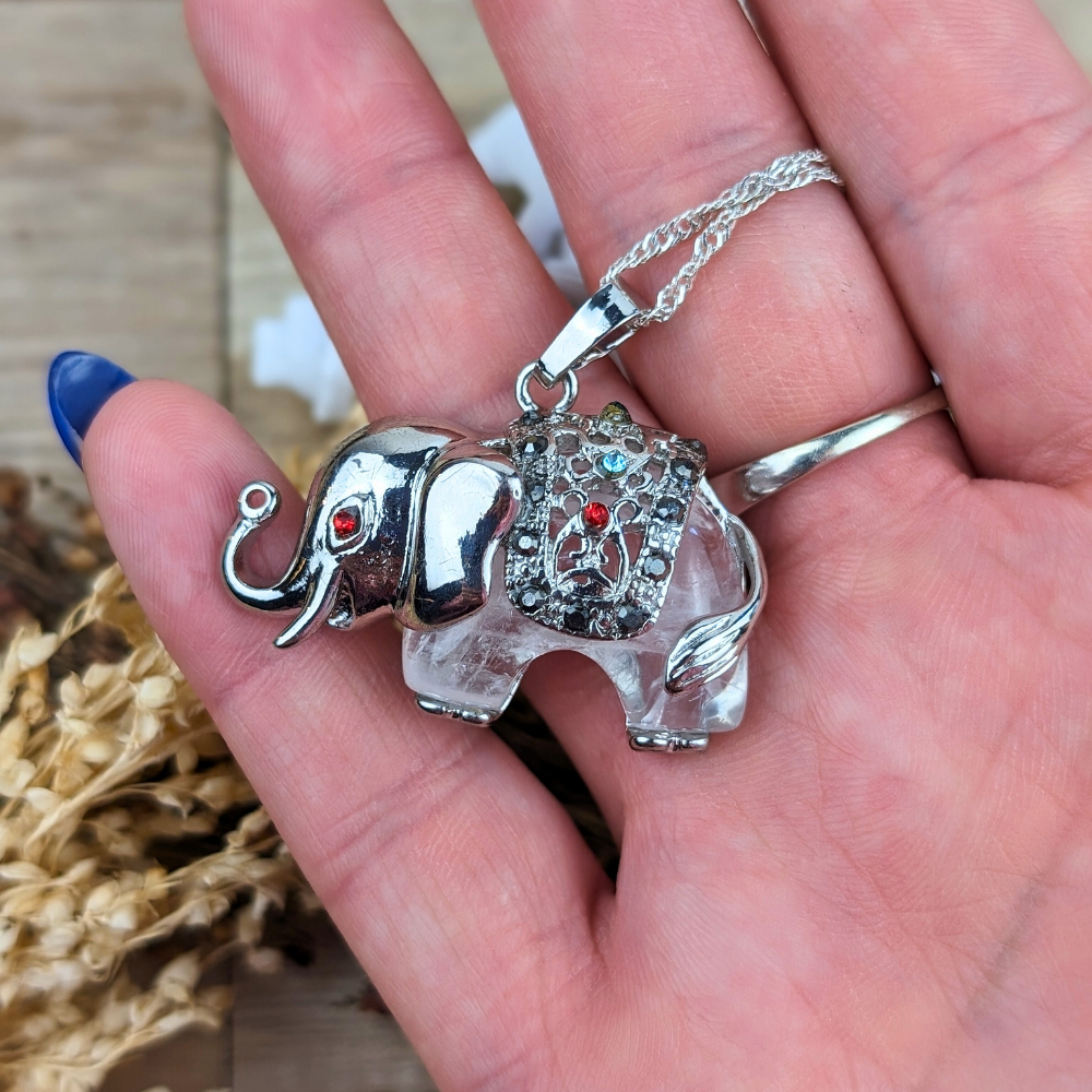 This Clear Quartz Elephant Necklace offers a powerful way to bring clarity, focus, and spiritual connection into your life. Order today from Zen Collection a metaphysical store near you