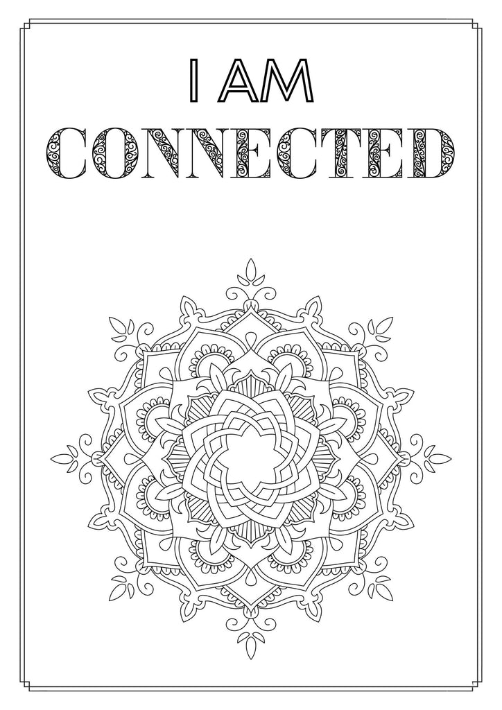 Mandala and Affirmations Adult Coloring Book available for instant download at Zen Collection