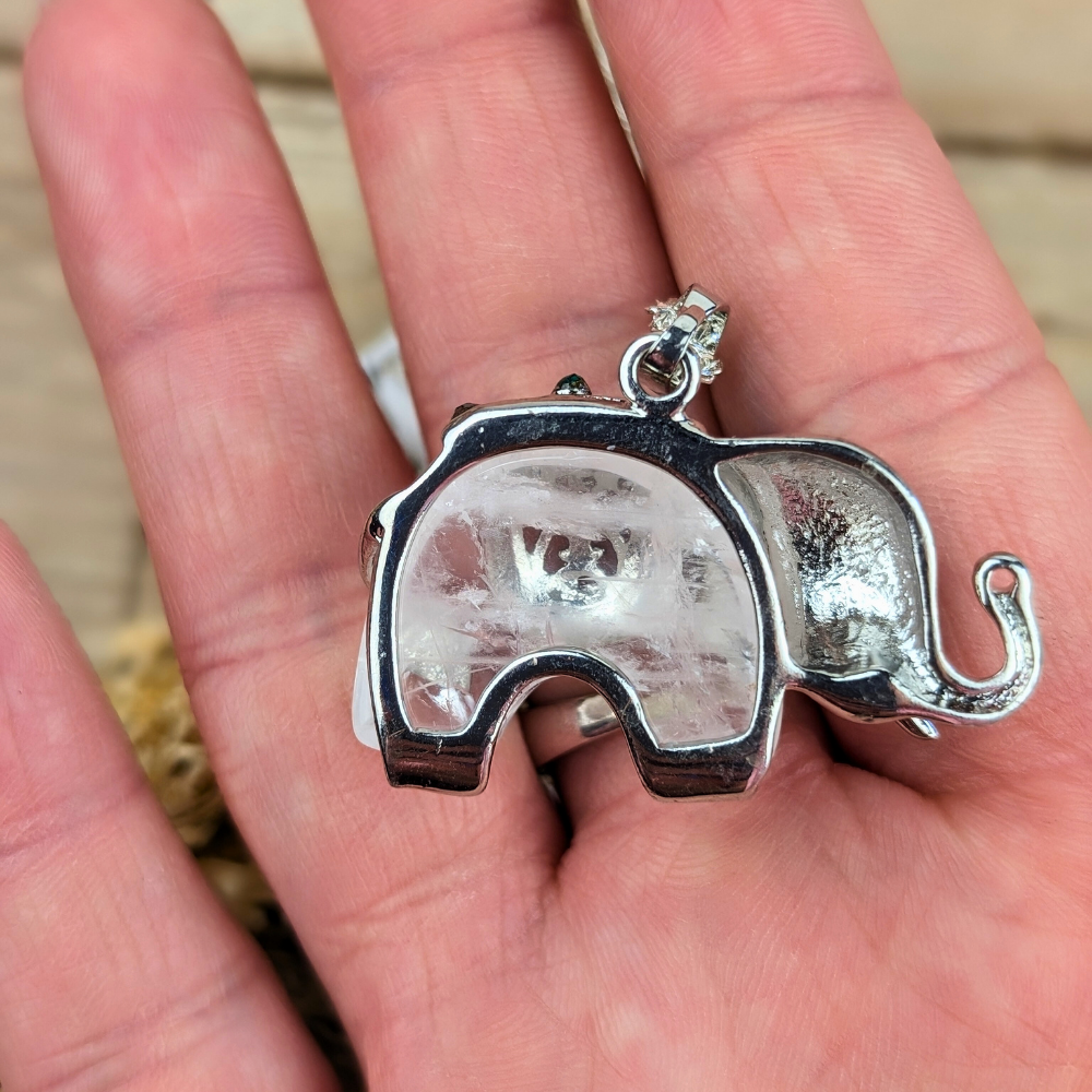 This Clear Quartz Elephant Necklace offers a powerful way to bring clarity, focus, and spiritual connection into your life. Order today from Zen Collection a metaphysical store near you