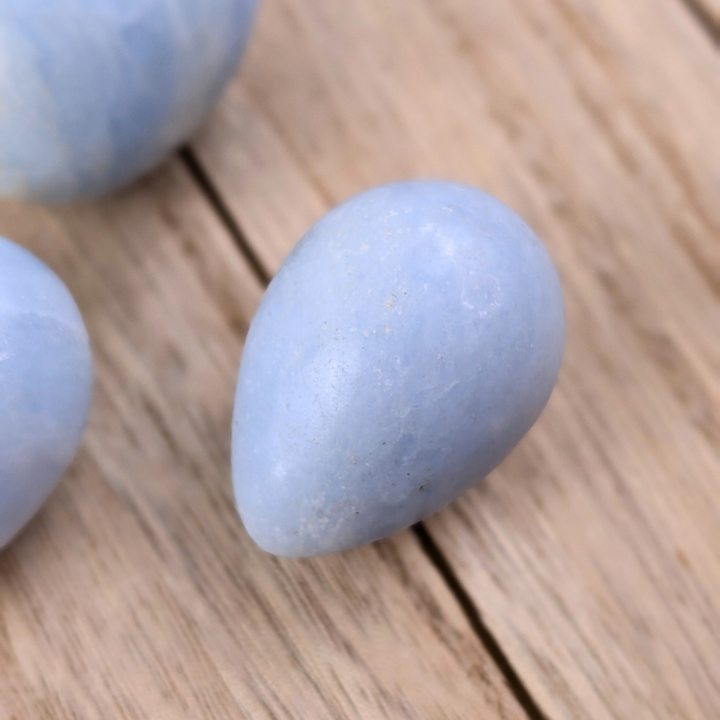 celestite eggs for wholeness and angelic energy. Available today at Zen Collection