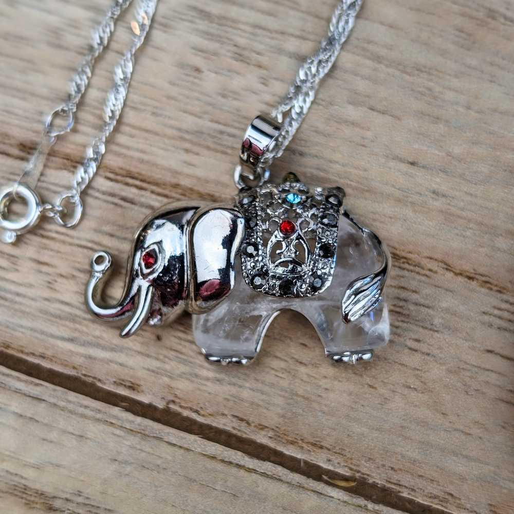 This Clear Quartz Elephant Necklace offers a powerful way to bring clarity, focus, and spiritual connection into your life. Order today from Zen Collection a metaphysical store near you