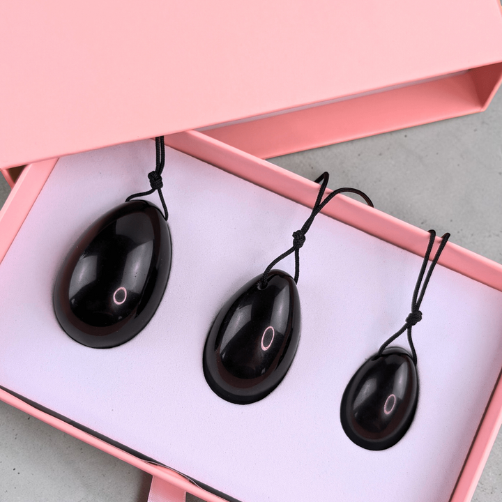 Black Obsidian Yoni Egg Set