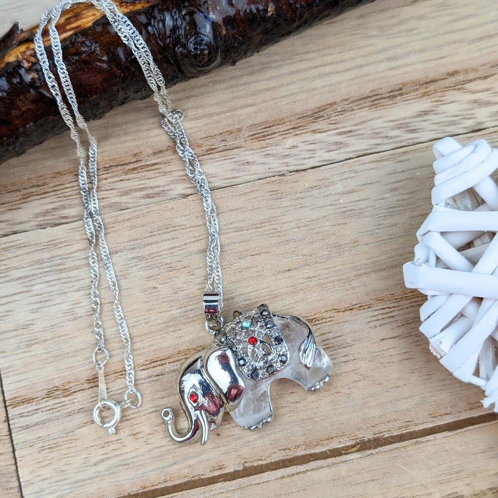 This Clear Quartz Elephant Necklace offers a powerful way to bring clarity, focus, and spiritual connection into your life. Order today from Zen Collection a metaphysical store near you