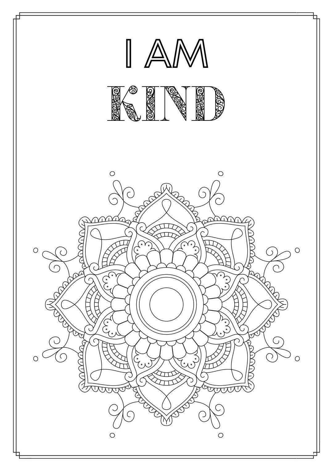 Mandala and Affirmations Adult Coloring Book available for instant download at Zen Collection