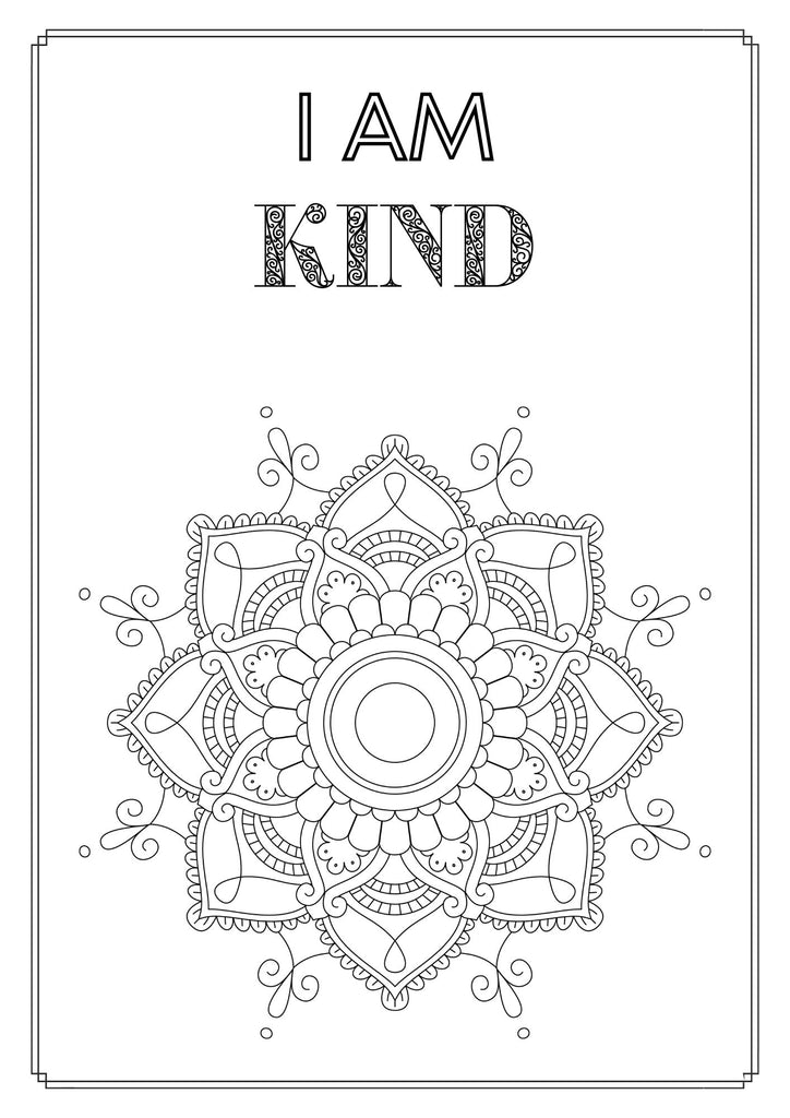 Mandala and Affirmations Adult Coloring Book available for instant download at Zen Collection