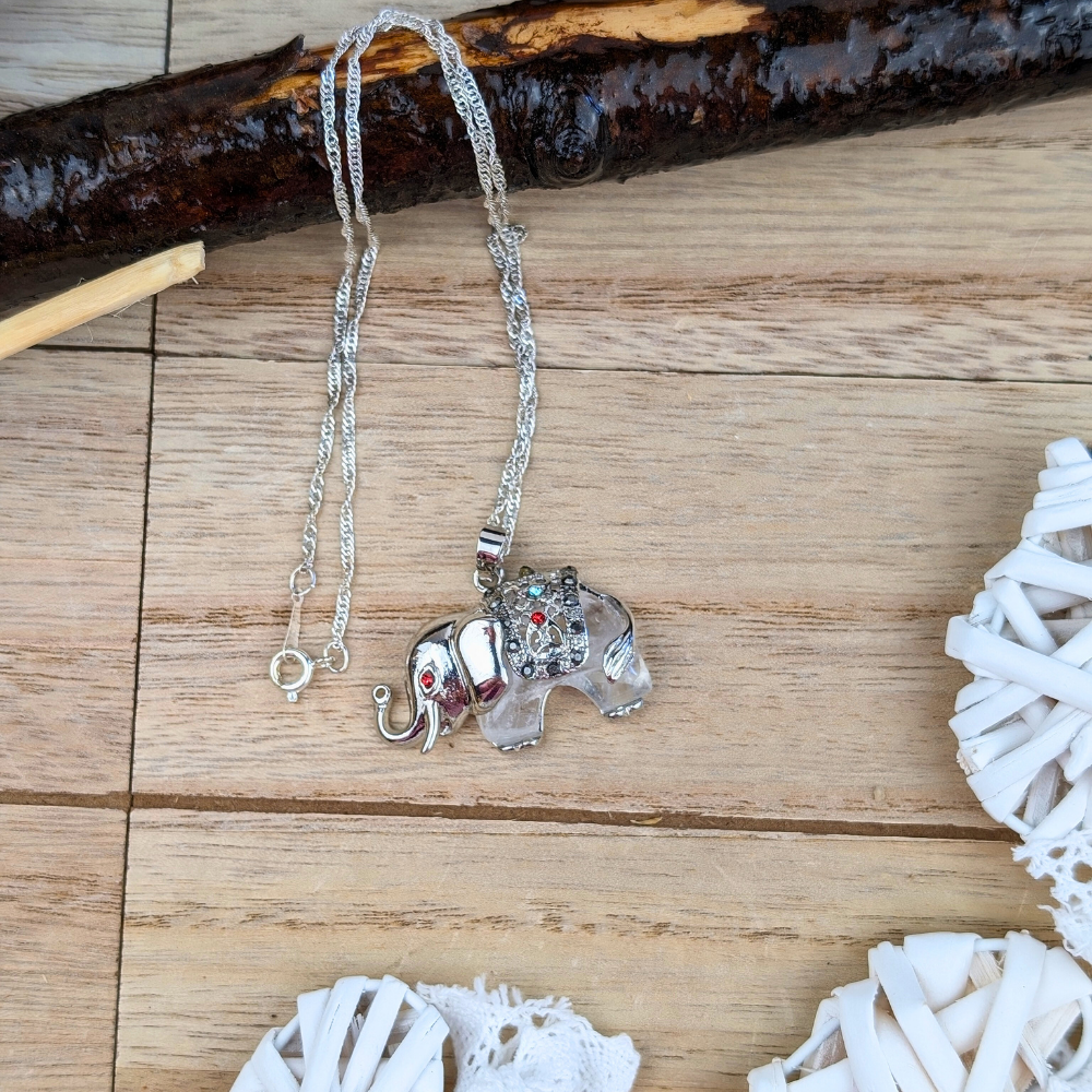 This Clear Quartz Elephant Necklace offers a powerful way to bring clarity, focus, and spiritual connection into your life. Order today from Zen Collection a metaphysical store near you