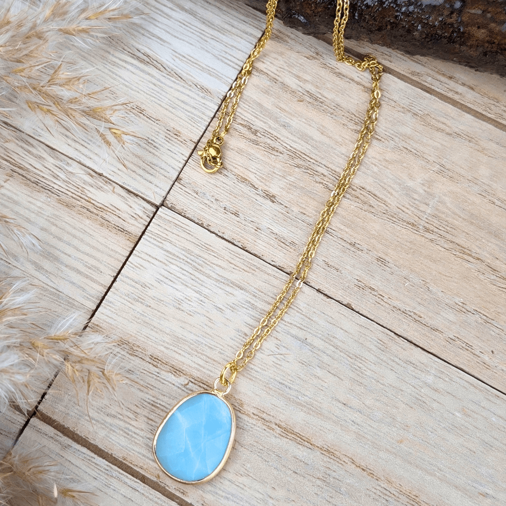 Natural Amazonite gemstone necklace for stress relief