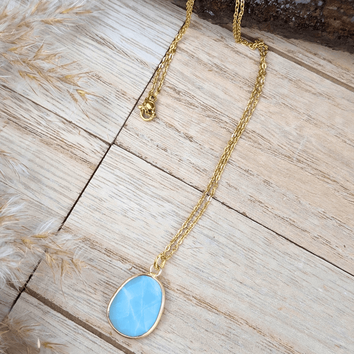 Natural Amazonite gemstone necklace for stress relief