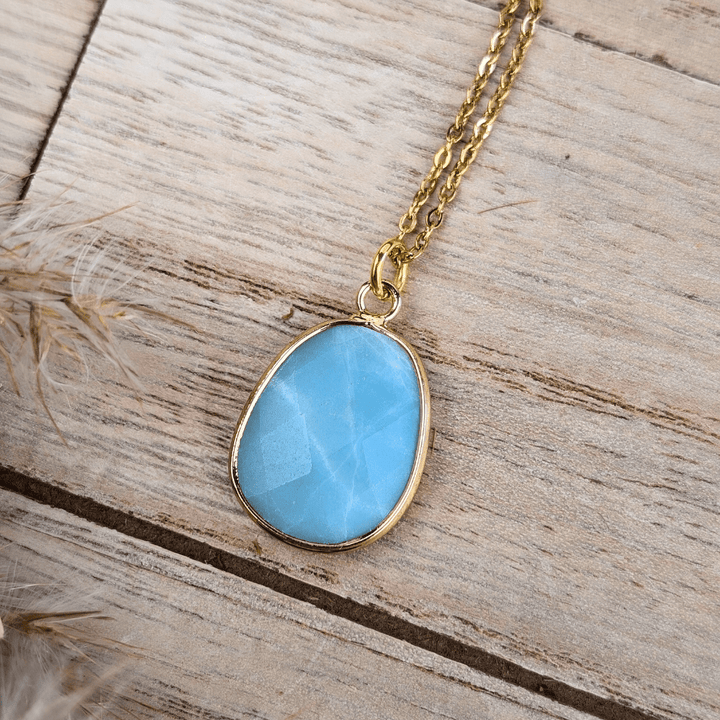 Dainty Amazonite necklace for emotional healing.