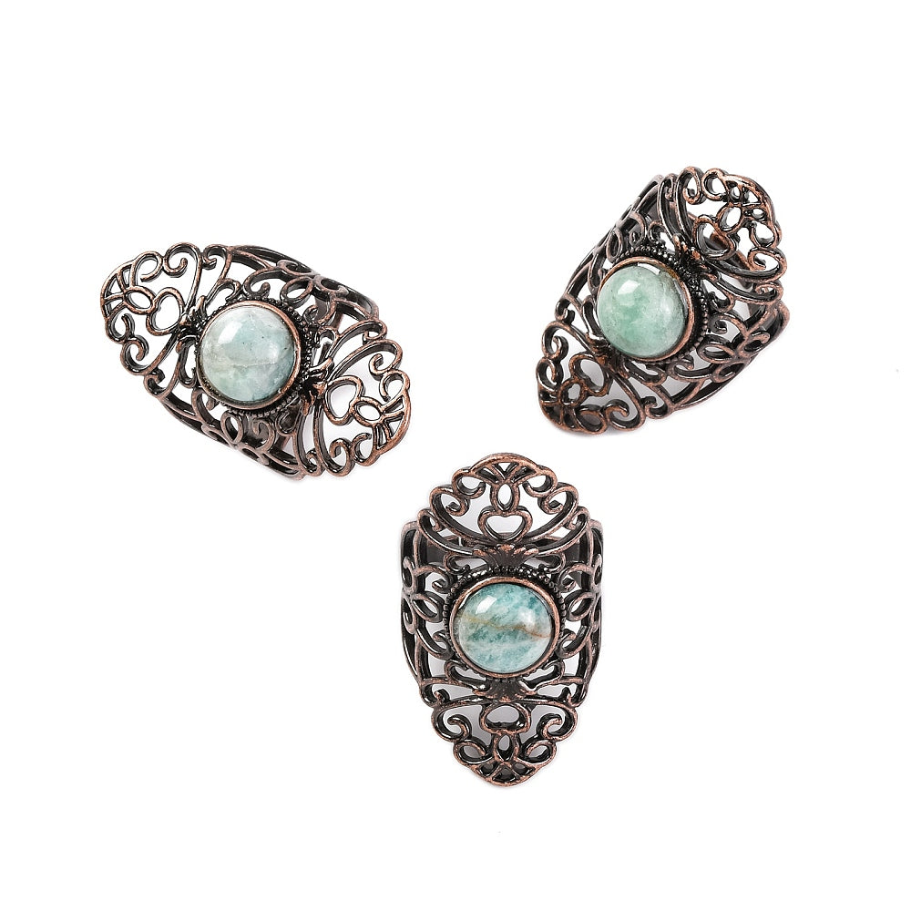 Amazonite Retro Adjustable Ring available in-store or online with Zen Collection Crystal Store Barrie Canada