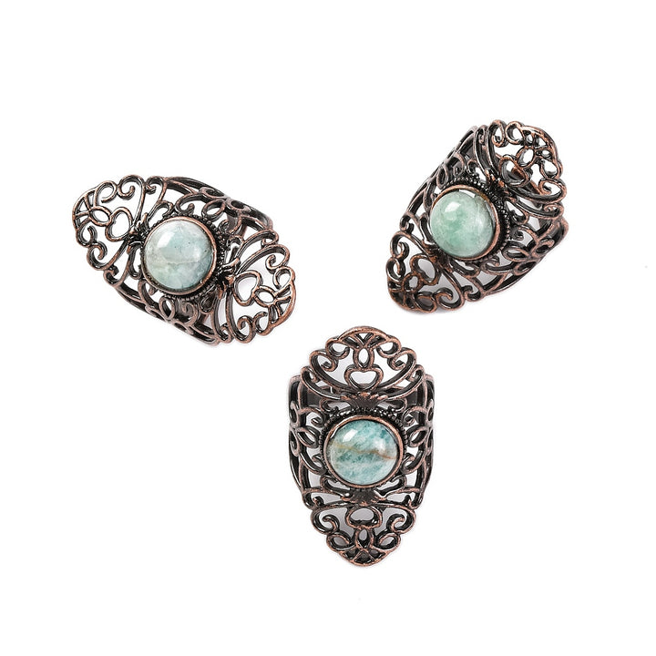 Amazonite Retro Adjustable Ring available in-store or online with Zen Collection Crystal Store Barrie Canada
